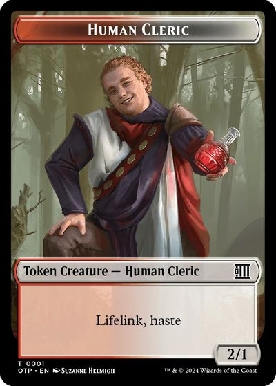 Human Cleric Token card art