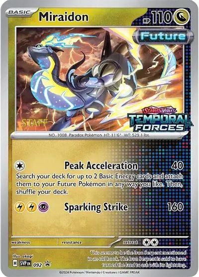 Miraidon - 092 (Prerelease) [Staff] card art