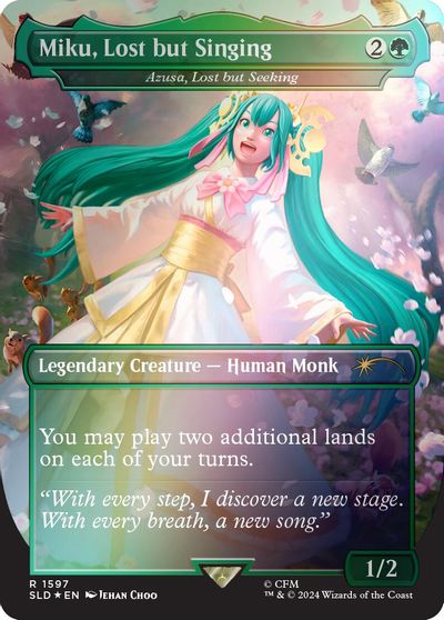 Miku, Lost but Singing - Azusa, Lost but Seeking (Rainbow Foil) card art