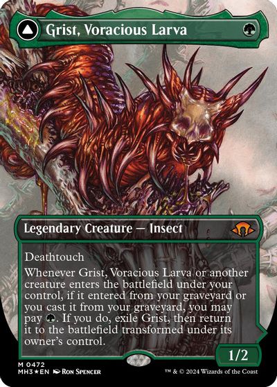 Grist, Voracious Larva (Borderless) (Textured Foil) card art