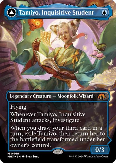 Tamiyo, Inquisitive Student (Borderless) (Textured Foil) card art