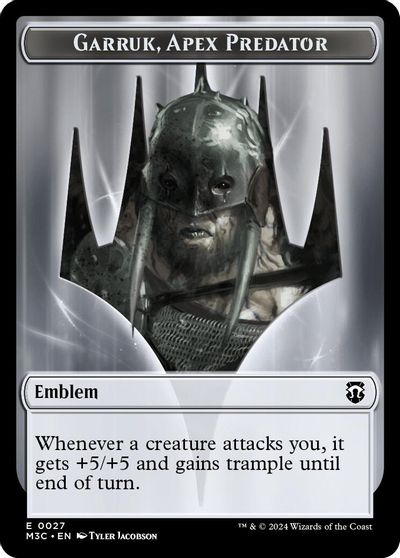 Emblem - Garruk, Apex Predator // Saproling Double-Sided Token card art