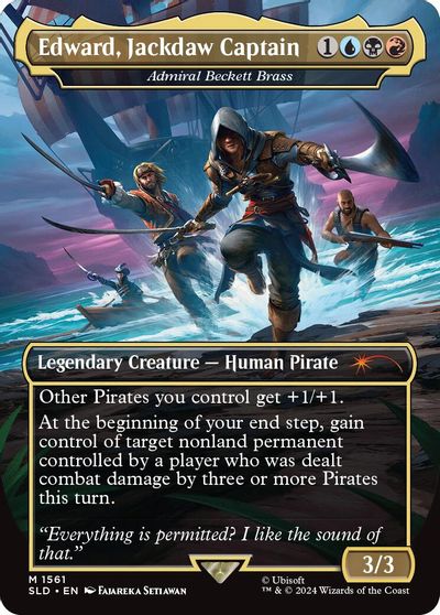 Edward, Jackdaw Captain - Admiral Beckett Brass card art