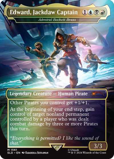 Edward, Jackdaw Captain - Admiral Beckett Brass (Rainbow Foil) card art