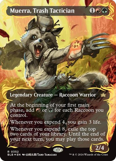 Muerra, Trash Tactician (Borderless) (Raised Foil) card art