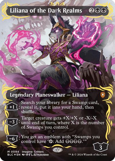 Liliana of the Dark Realms (Borderless) (Raised Foil) card art