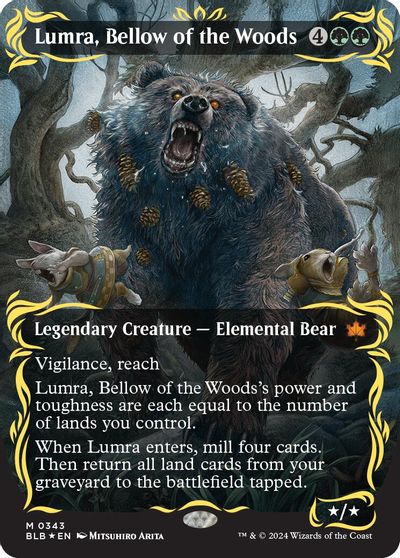 Lumra, Bellow of the Woods (Borderless) (Raised Foil) card art
