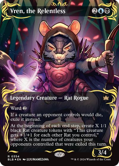 Vren, the Relentless (Borderless) (Raised Foil) card art