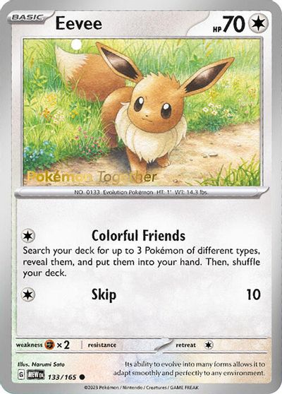 Eevee - 133/165 (Pokemon Together) card art