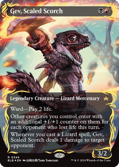 Gev, Scaled Scorch (Borderless) (Raised Foil) card art