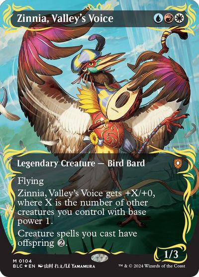 Zinnia, Valley's Voice (Borderless) (Raised Foil) card art