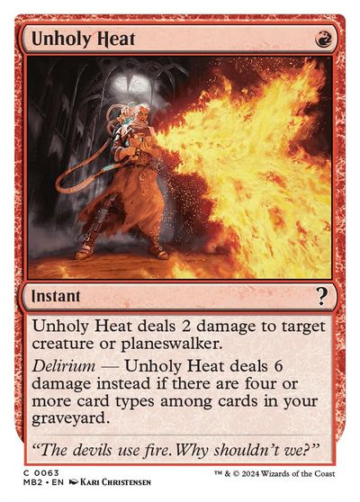 Unholy Heat (White Border) card art