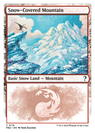 Snow-Covered Mountain (White Border) card art