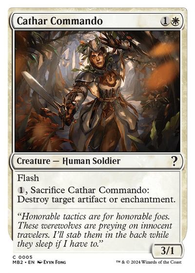 Cathar Commando (White Border) card art