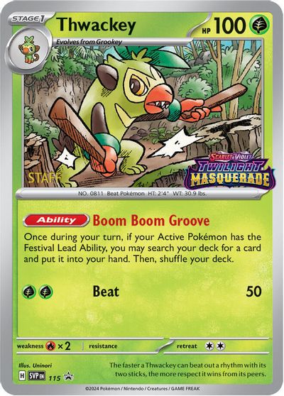 Thwackey - 115 (Prerelease) [Staff] card art