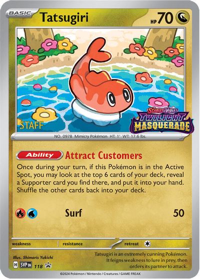 Tatsugiri - 118 (Prerelease) [Staff] card art