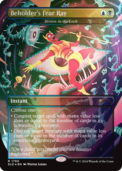 Beholder's Fear Ray - Drown in the Loch (Rainbow Foil) card art