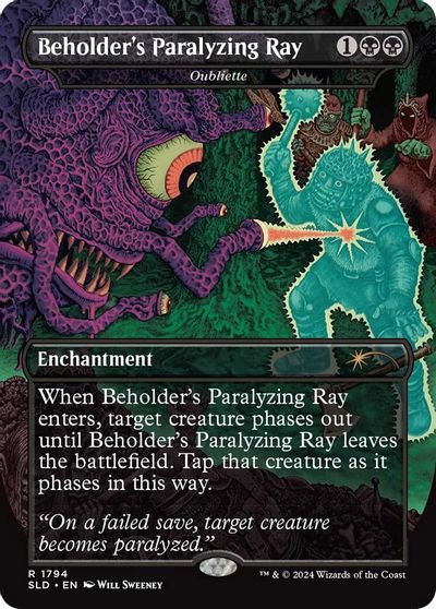 Beholder's Paralyzing Ray - Oubliette card art