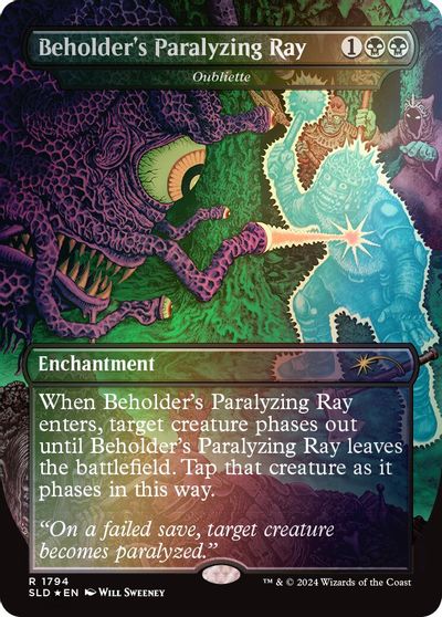 Beholder's Paralyzing Ray - Oubliette (Rainbow Foil) card art