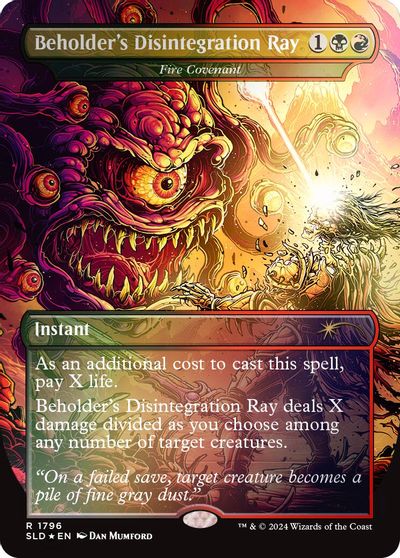 Beholder's Disintegration Ray - Fire Covenant (Rainbow Foil) card art