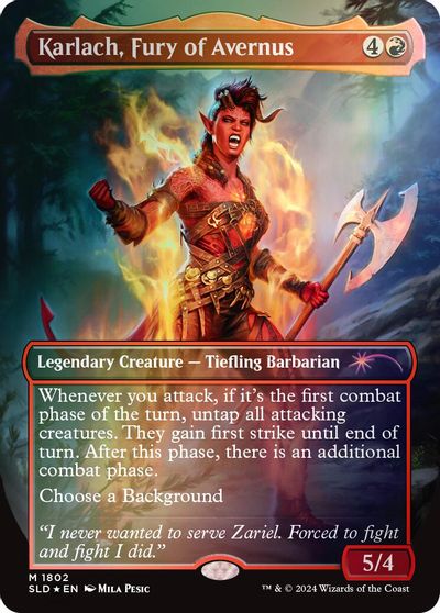 Karlach, Fury of Avernus (Rainbow Foil) card art