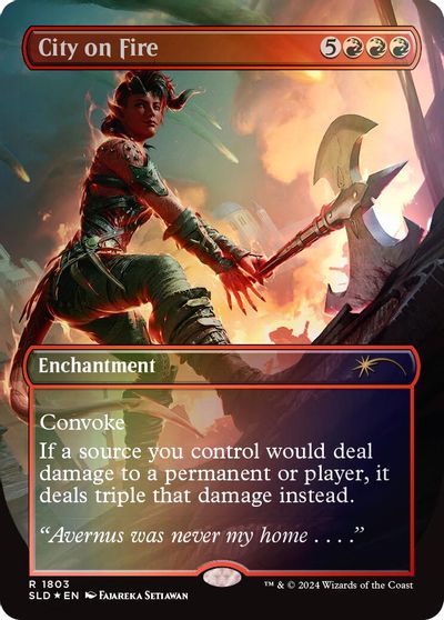 City on Fire (Rainbow Foil) card art