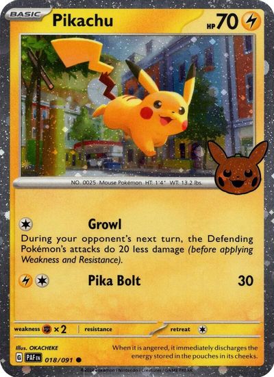 Pikachu - 018/091 (Cosmos Holo) card art
