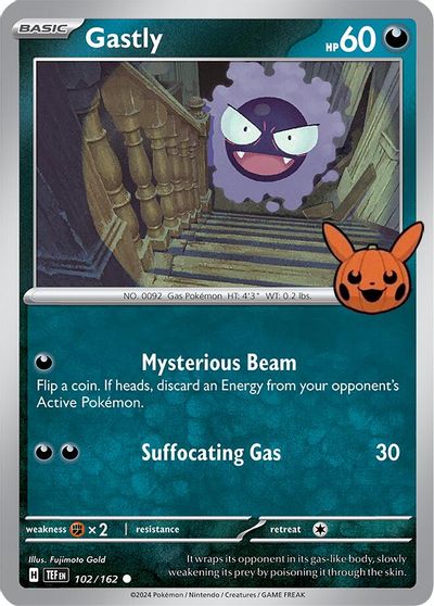Gastly - 102/162 card art