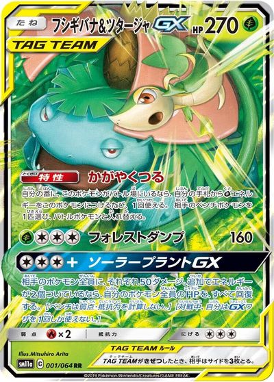 Venusaur & Snivy GX - 001/064 card art