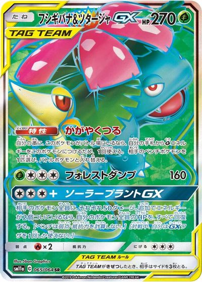 Venusaur & Snivy GX - 065/064 card art