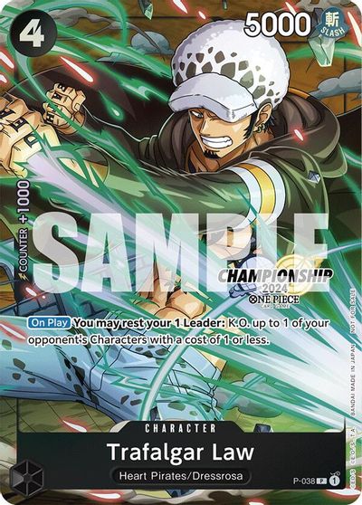 Trafalgar Law - P-038 (CS 2024 Event Pack Finalist) card art