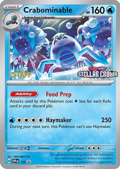 Crabominable - 134 (Prerelease) [Staff] card art