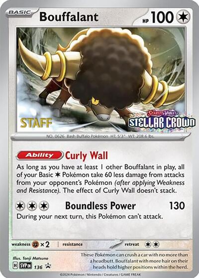 Bouffalant - 136 (Prerelease) [Staff] card art
