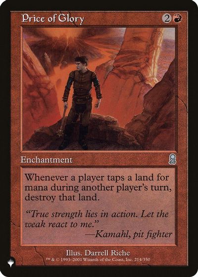 Price of Glory card art
