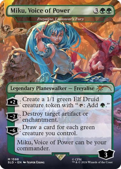 Miku, Voice of Power - Freyalise, Llanowar's Fury card art