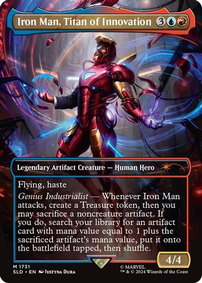 Iron Man, Titan of Innovation (Rainbow Foil) card art