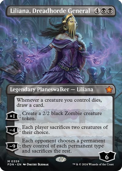 Liliana, Dreadhorde General (Borderless) card art