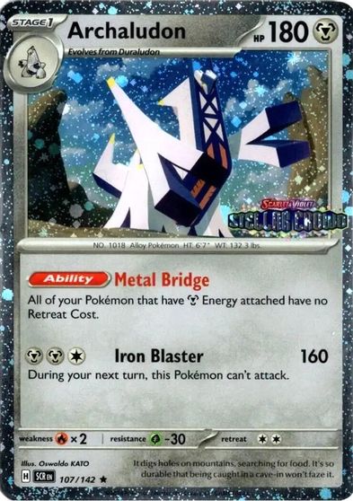 Archaludon - 107/142 (Cosmos Holo) (Stellar Crown Stamp) card art