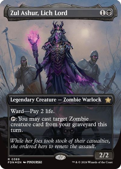 Zul Ashur, Lich Lord (Borderless) (Mana Foil) card art