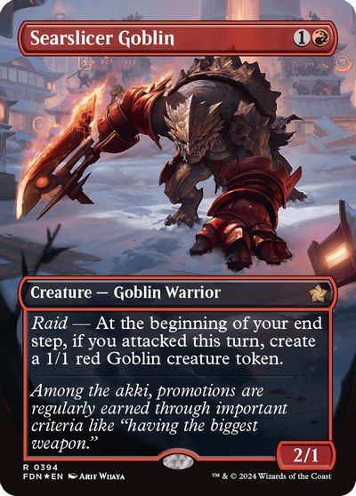 Searslicer Goblin (Borderless) (Mana Foil) card art