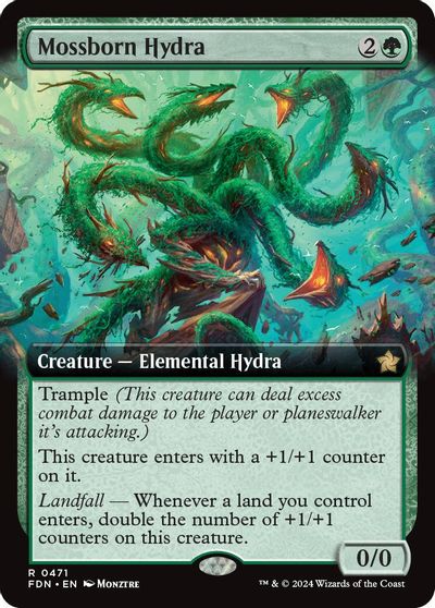 Mossborn Hydra (Extended Art) card art