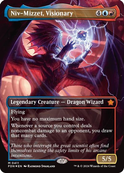 Niv-Mizzet, Visionary (Borderless) (Mana Foil) card art