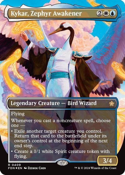 Kykar, Zephyr Awakener (Borderless) (Mana Foil) card art