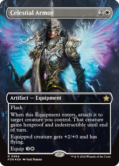Celestial Armor (Borderless) (Mana Foil) card art