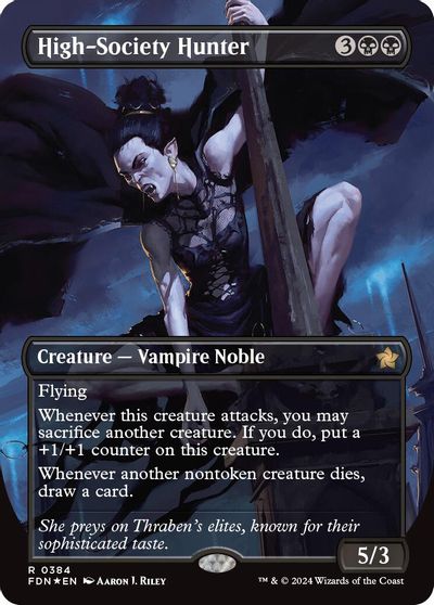 High-Society Hunter (Borderless) (Mana Foil) card art