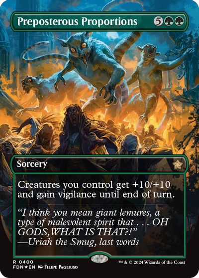 Preposterous Proportions (Borderless) (Mana Foil) card art