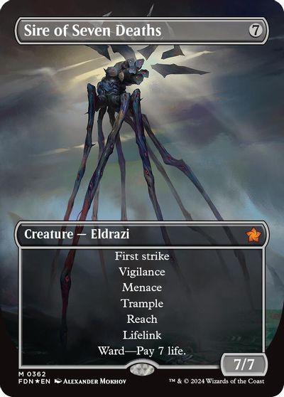 Sire of Seven Deaths (Borderless) (Mana Foil) card art