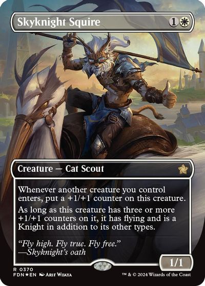Skyknight Squire (Borderless) (Mana Foil) card art