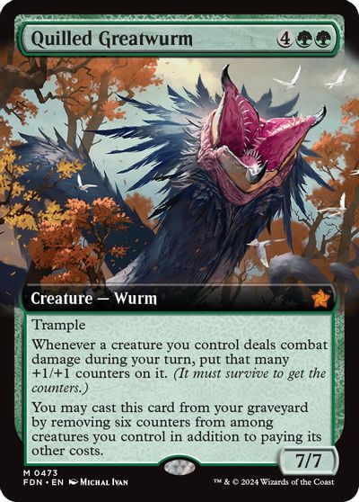 Quilled Greatwurm (Extended Art) card art