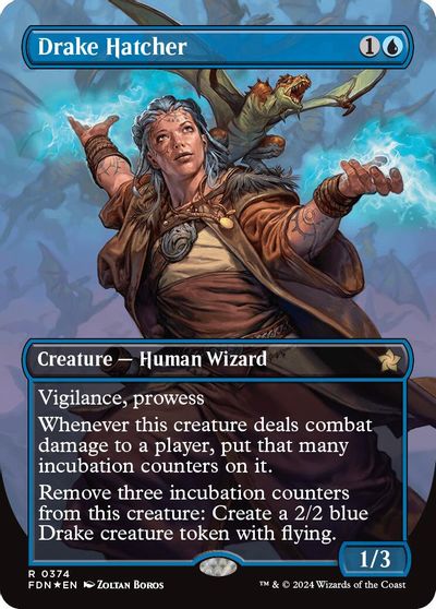 Drake Hatcher (Borderless) (Mana Foil) card art